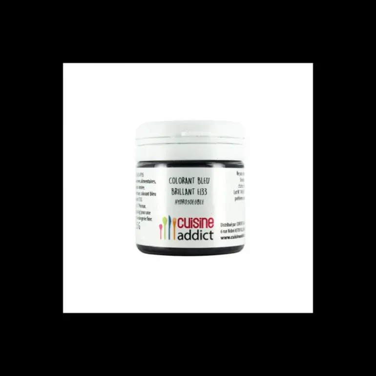 Colorant Alimentaire Bleu Brillant E133 25 g Poudre Hydrosoluble Cuisineaddict
