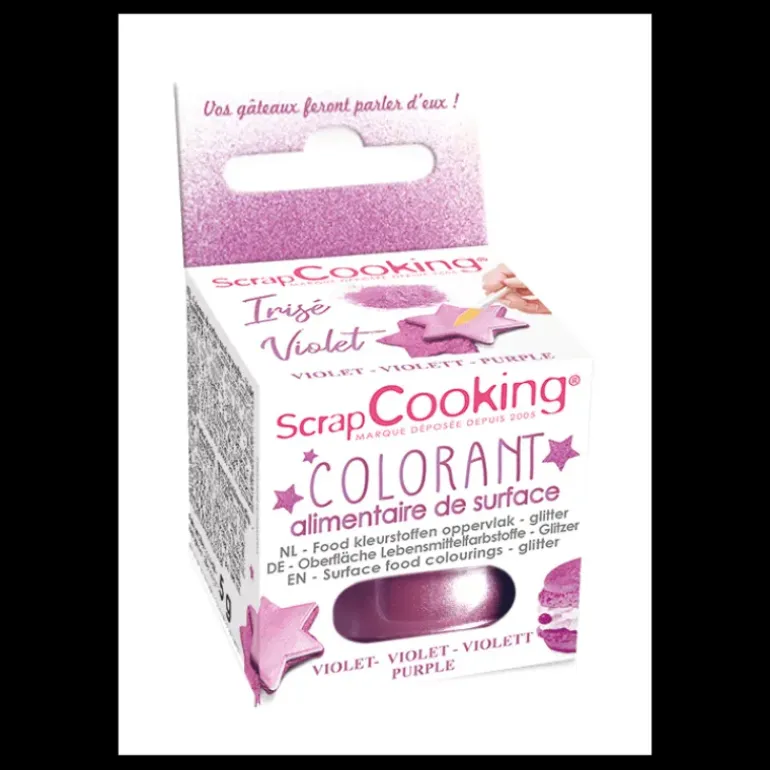 Colorant Alimentaire de Surface Irisé Violet 5 g Scrapcooking