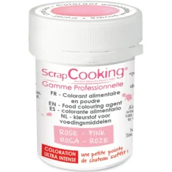 Colorant Alimentaire en Poudre Rose Clair 5g Scrapcooking
