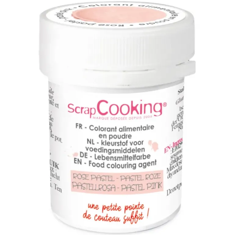 Colorant Alimentaire en Poudre Rose Pastel 5g ScrapCooking