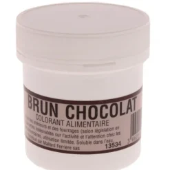 Colorant alimentaire Marron Brun Chocolat E102/E129/E151 Poudre Hydrosoluble 20g
