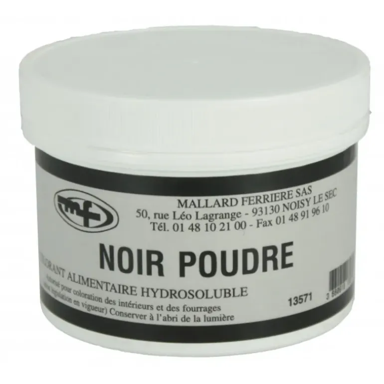 Colorant alimentaire Noir Charbon E153 Poudre Hydrosoluble 50g