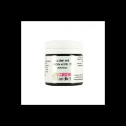 Colorant alimentaire Noir Charbon Végétal E153 20g Poudre Lipodispersible Cuisineaddict