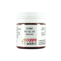 Colorant alimentaire Rose E162/E120 Poudre Hydrosoluble 25 g Cuisineaddict