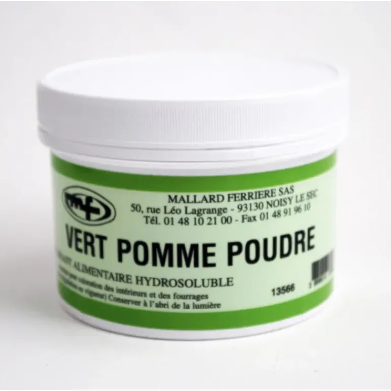 Colorant alimentaire Vert Pomme E102/E131/E129 Poudre Hydrosoluble 100g