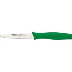 Couteau d'Office Cranté Inox 10 cm Vert Arcos NOVA