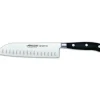 Couteau Santoku alvéolé en inox 18 cm Arcos RIVIERA noir