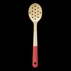 Cuillère de Cuisine Ajourée Bambou 30 cm Rouge Pebbly