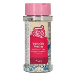 Décoration en Sucre Mélange Hivernal Bleu, Blanc et Argenté 65 g Funcakes