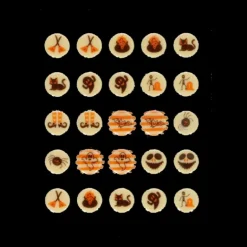Décors Chocolat Blanc 10 Motifs Halloween Funcakes (x25)