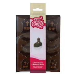 Décors Chocolat Noir Cimetière Halloween Funcakes (x12)