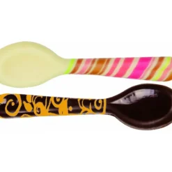 Décors en Chocolat Blanc et Noir Cuillères Multicolores et Or 85x20 mm (x48) Florensuc