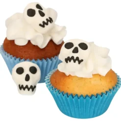 Décors en Pâte à Sucre Tête de Mort Funcakes (x8)