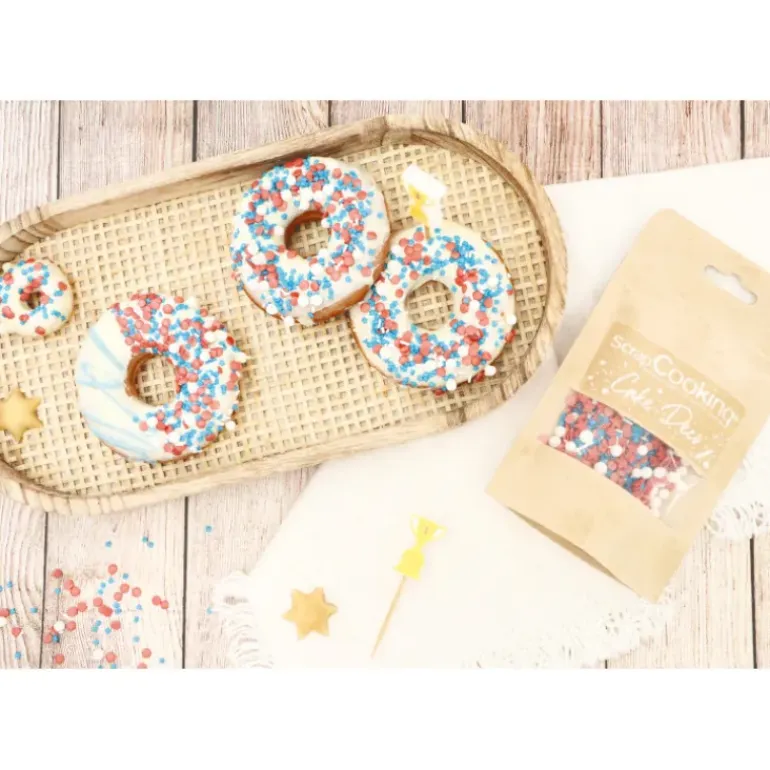 Décors en Sucre Bleu Blanc Rouge 50 g Scrapcooking