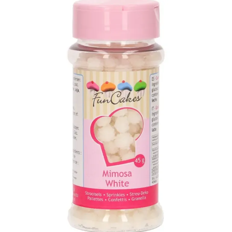 Décors en Sucre Mimosa Blanc 45g Funcakes