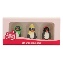 Décors en Sucre Pingouins 3D (x3) Funcakes