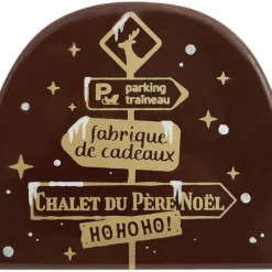 Embout de Bûche Pancartes de Noël 8,4 cm Décor en Chocolat (x42) Florensuc