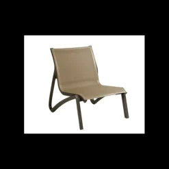 Fauteuil Conversationnel Bronze Toile Cognac Sunset Grosfillex