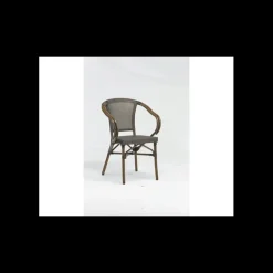 Fauteuil Imitation Rotin Moka et Bois Lyrose