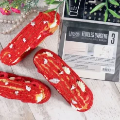 Feuilles d'Argent Alimentaire 8 cm (x3) Patisdécor