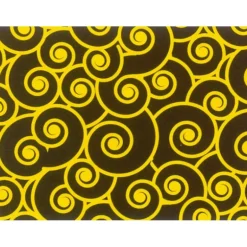 Feuilles de transfert chocolat spirales jaunes 34 x 26,5 cm (x10)