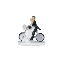 Figurine Mariage Couple à Vélo 13 cm (x2)