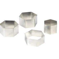 FIN DE SERIE Nonnette Hexagonale Inox Ø 8 cm H3,5 cm