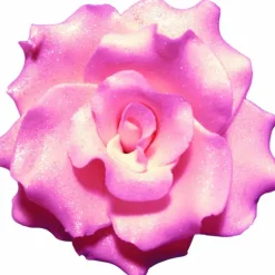 Fleur en sucre Rose frisées couleur rose Ø 7 cm Mallard Ferrière