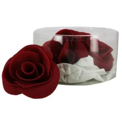Fleur en sucre Roses bordeaux Ø 6 cm (x3) Mallard Ferrière
