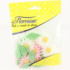 Fleurs de Marguerites roses et blanches x12 - en Azyme