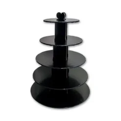 Grand Présentoir Noir Cupcakes 5 Etages Ronds Gatodéco