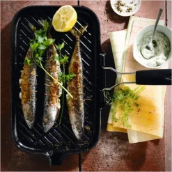 Gril en Fonte rectangulaire 36 x 20 cm avec Manche repliable Le Creuset