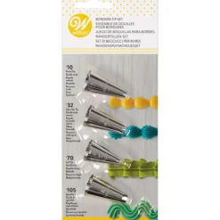 Kit 4 douilles pâtissières Bordures Wilton Inox