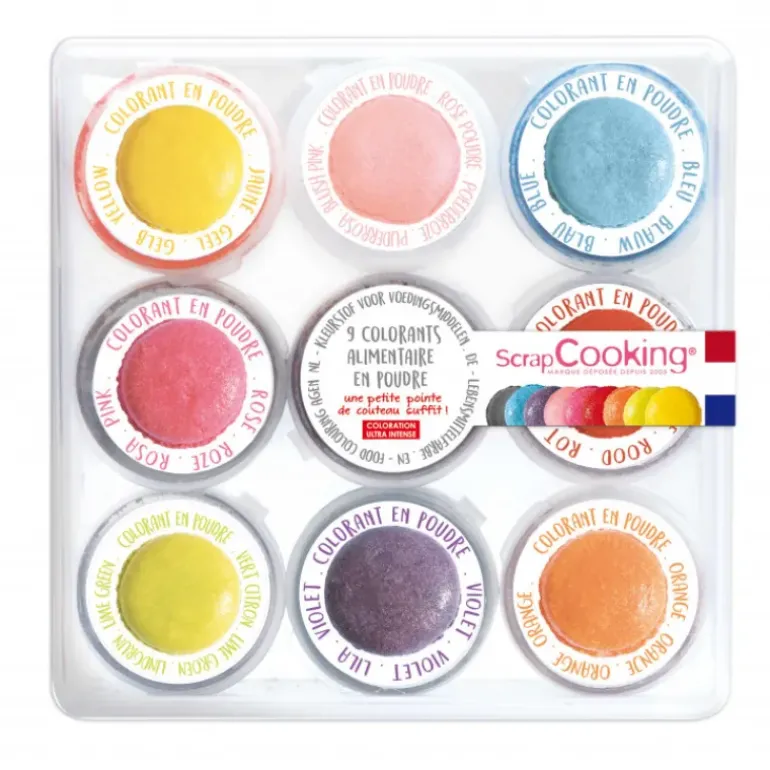 Kit Colorant Alimentaire Naturel en Poudre 16,5 g (x9) Scrapcooking