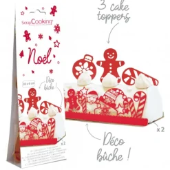 Kit Déco Bûche de Noël Rouge Scrapcooking