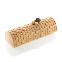 Kit Moule à Bûche et Tapis Décor Tressé SilikoMart Professional
