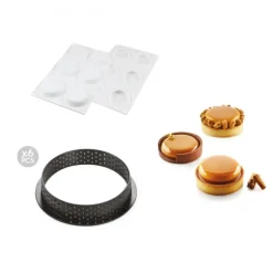 Kit Moule Silicone 6 Tartelettes Ø 80mm Silikomart Professional