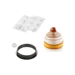 Kit Moule Silicone 6 Tartelettes Ø 80mm Mont Blanc Silikomart Professional