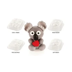 Kit Moules Chocolat Koala en PVC 15,5 cm x H 16 cm (x4) Silikomart Professional