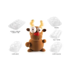 Kit Moules Chocolat Renne en PVC 14,7 cm x H 23,6 cm (x5) Silikomart Professional