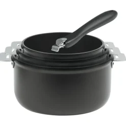 Lot de 3 Casseroles Aluminium avec 1 Poignée Noire Cookway Amovible