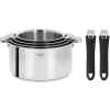 Lot de 4 Casseroles inox Casteline avec 2 Poignées Mutine Amovibles Cristel
