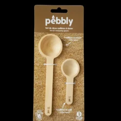 Lot de 2 Cuillères Doseuses en Bambou 5 et 15 ml Pebbly