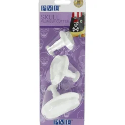 Lot de 3 Emporte-Pièces Crâne avec Poussoir PME