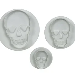 Lot de 3 Emporte-Pièces Crâne avec Poussoir PME