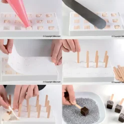 Moule à glace silicone 30 mini Cubes avec bâtonnets SilikoMart