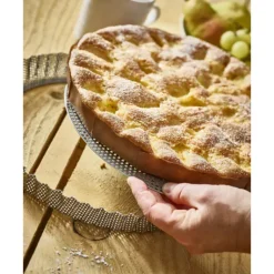 Moule à Tarte Cannelée Inox Perforé Amovible Ø 28 cm x H 2,5 cm De Buyer