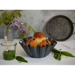 Moule Anti Adhésif Brioche 12 côtes Ø 22 cm x H 8,3 cm De Buyer