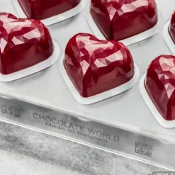 Moule Chocolat Cœur à Facettes 3,6 x 2,9 cm (x21) Chocolate World