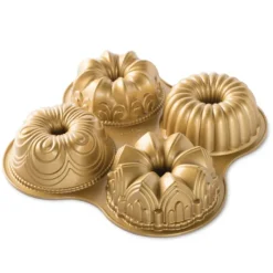 Moule Mini Bundt Assortis (x4) Gold Nordic Ware